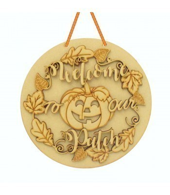 Laser Cut 'Welcome to Our Patch' 3D Detailed Layered Circle Plaque 